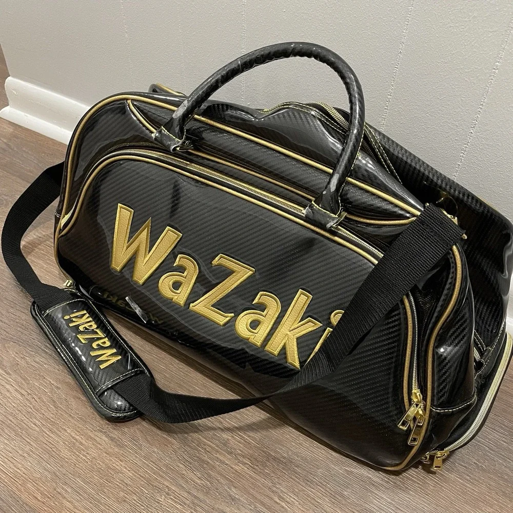 Wazaki Japan Golf Duffle Bag Black Carbon Fiber Gloss READ